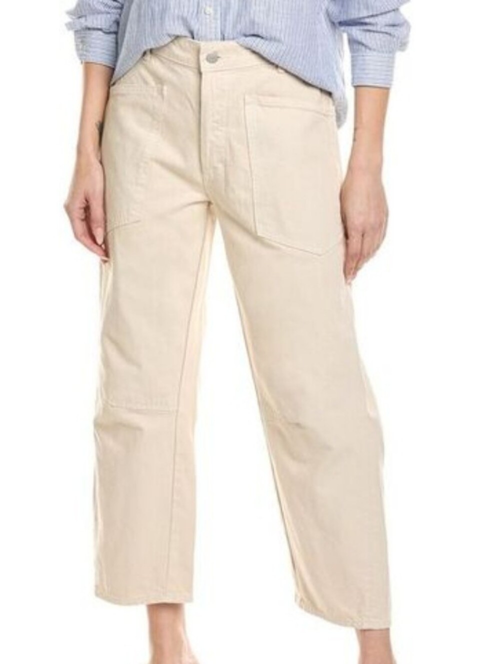 NWT Driftwood Barbara Barrel Leg Jeans Creme Ivory 27 $138